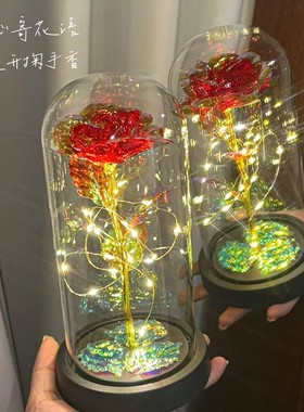 永生花玫瑰花束小夜灯摆件生日礼物女生闺蜜送女友女孩高级感新年