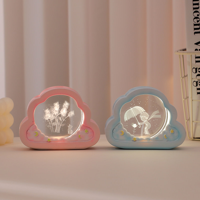 发光云朵水晶小夜灯生日礼物女生闺蜜送女朋友女孩实用高级感小众