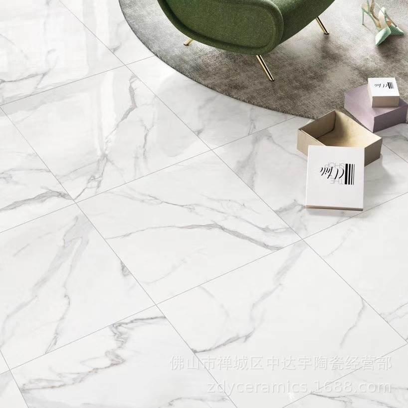800*800mmtt80002佛山爵士白鱼肚白瓷抛砖客厅酒店浴室地面砖