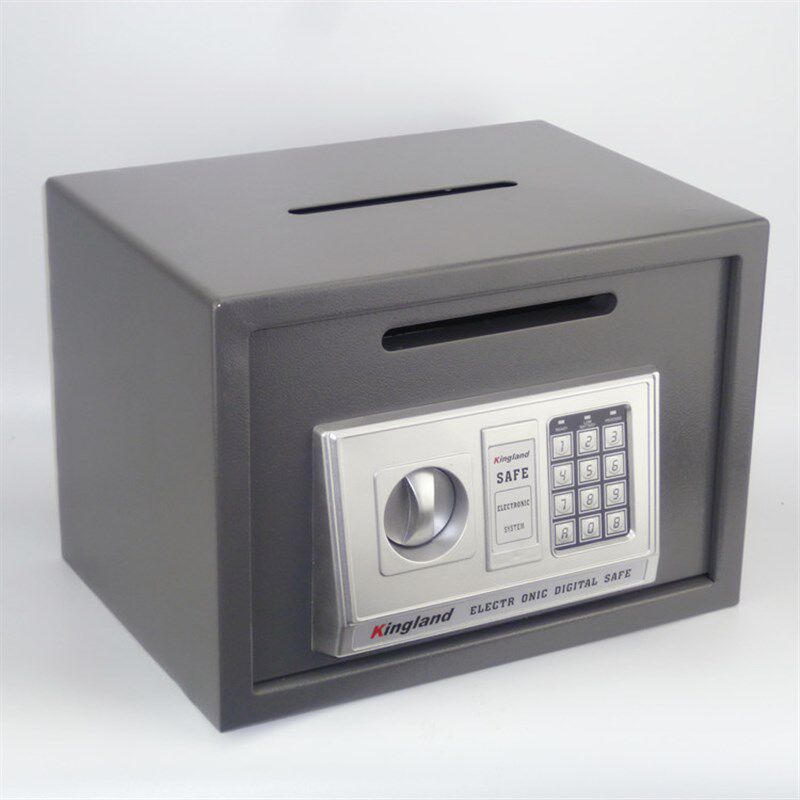 双锁投币式小型保险箱旋钮投币式保险柜超市收银箱存钱罐保管