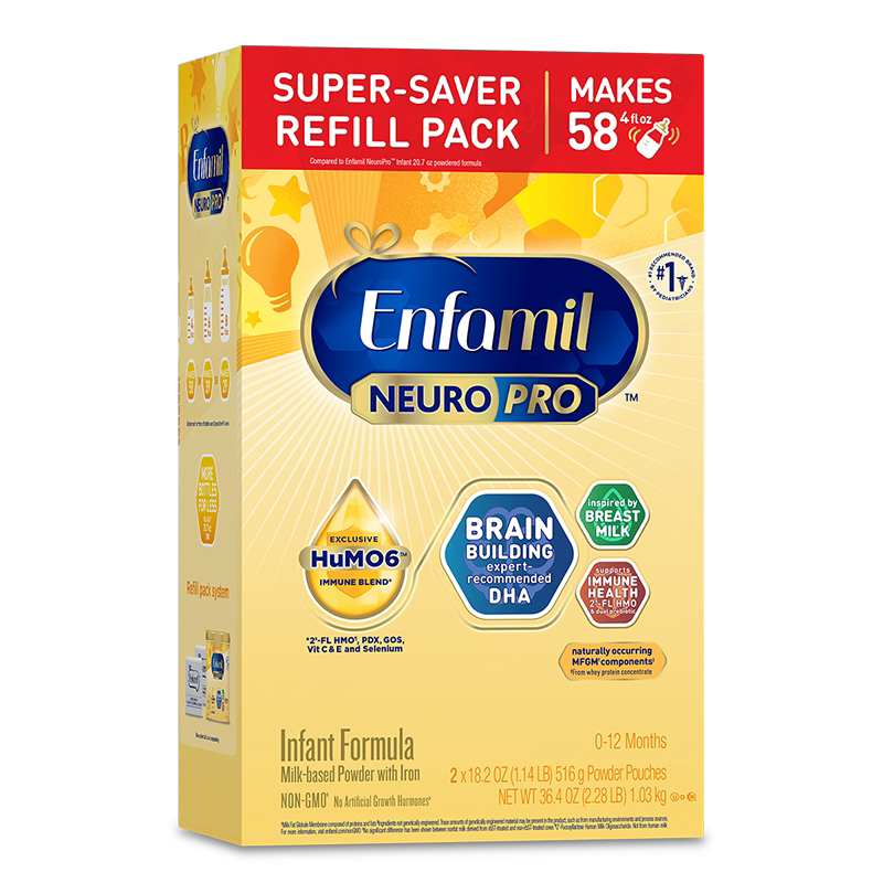 美赞臣美版Enfamil金樽补充装HMO配方奶粉(0-12月）1.03kg/盒