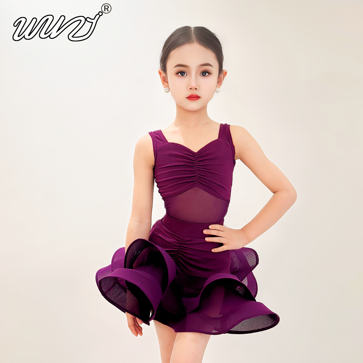 儿童拉丁舞练习服2025新款拉丁舞服女童高端练功服少儿拉丁舞蹈服