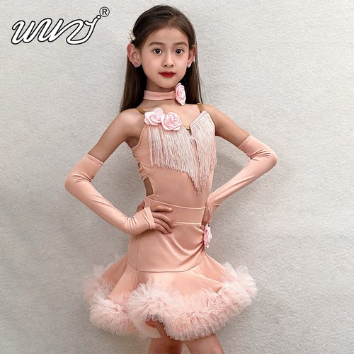 舞姿拉丁舞服女童练习服2026夏新款新品少儿童舞蹈套装分体练功服