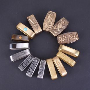 男士实心黄铜皮带圈介子D型铜皮带固定扣环不锈钢圈配件3.5 4.0cm