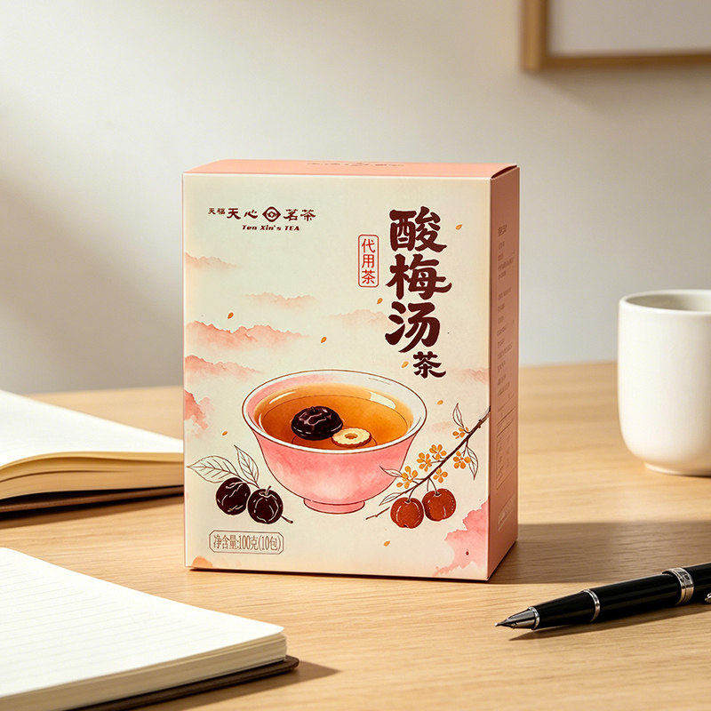 天福茗茶天心茗茶花果茶酸梅汤茶100克盒装
