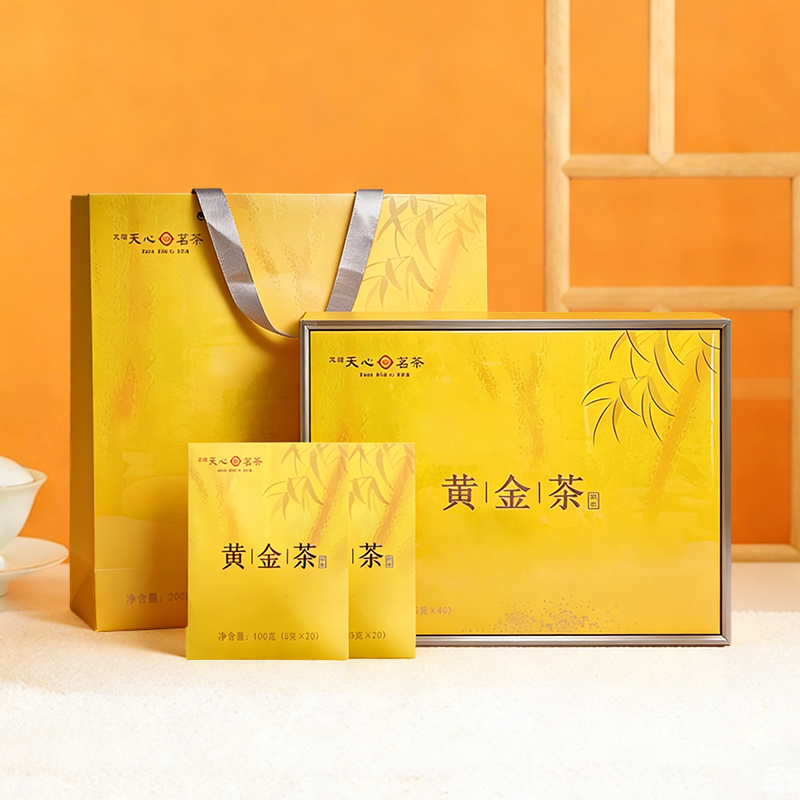 天福天心茗茶黄金茶礼盒装200克年货礼盒,茶,特色产区绿茶,淘宝优惠券,粉丝福利购,淘宝优惠卷