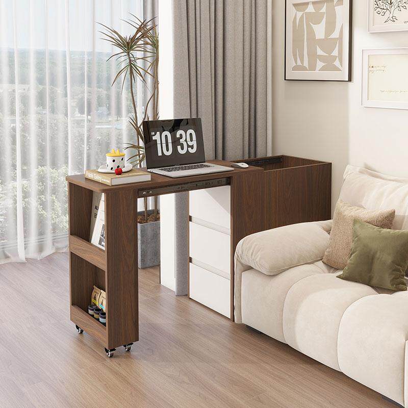 实木复古沙发边柜侧边客厅家用移动伸缩储物柜边几柜缝隙角几定制