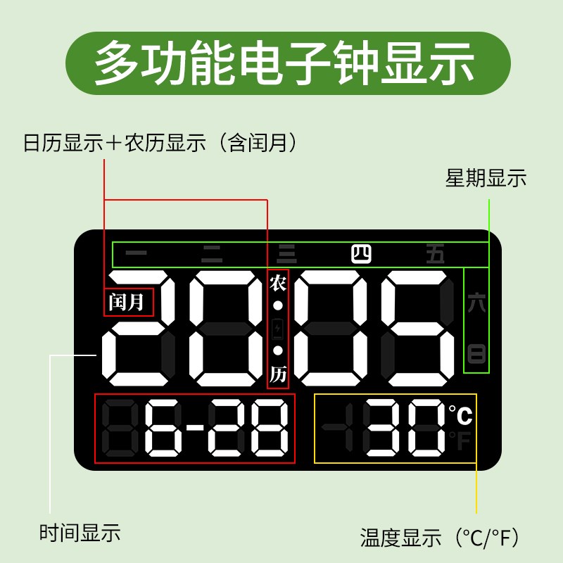 电子钟装饰画挂钟客厅家用时尚创意时钟简约新中式现代壁画钟表