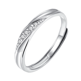 AKAK共度爱河恋爱频率莫比乌斯小众素圈999纯银戒指男女情侣对戒