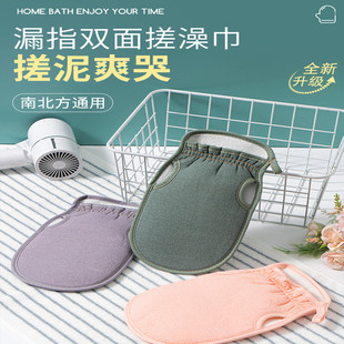 搓澡巾搓澡神器家用女强力搓泥专用无痛后背男粗砂洗澡巾布手套灰