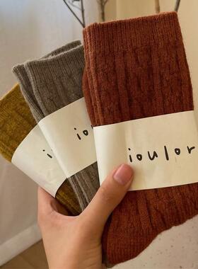 New Fashion Solid 9% Wool Socks Women Winter Thicken Warm Ca