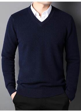 2023 Cotton Blend Classic V-Neck Sweater Men Pullover 2023 A
