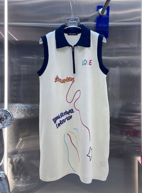 MBS.欧洲站新款BābyChìlling减龄字母刺绣百搭背心裙无袖连衣裙