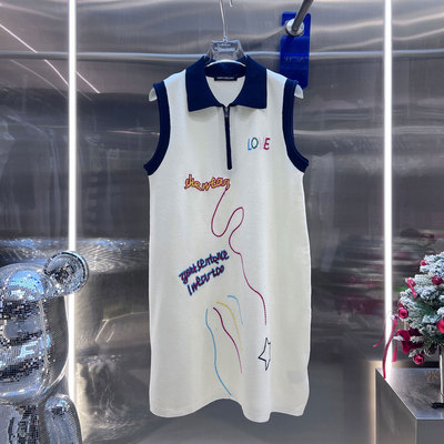 MBS.欧洲站新款BābyChìlling减龄字母刺绣百搭背心裙无袖连衣裙