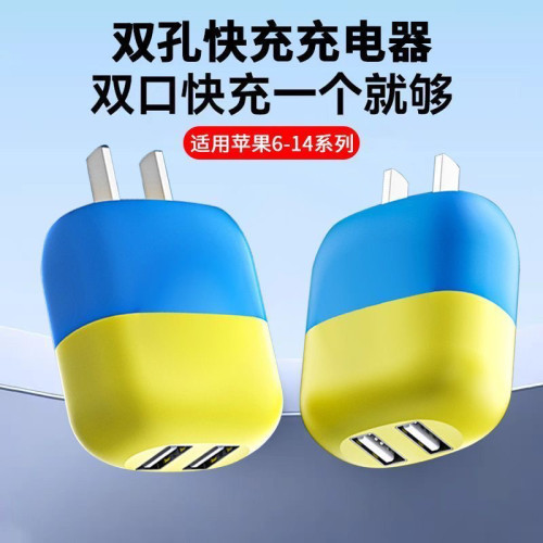 双孔快充数据线充电器线套装适用苹果14/13/12手机8p充电11加长6s