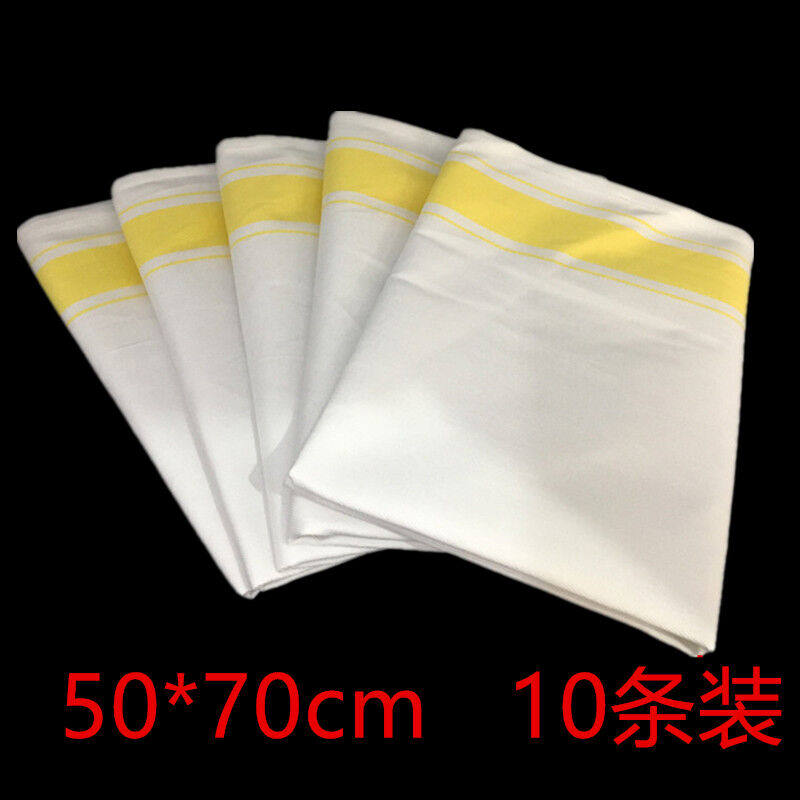 白色棉口布酒店西餐厅棉餐巾布折花口布打杯擦杯布50*70cm黄条纹1