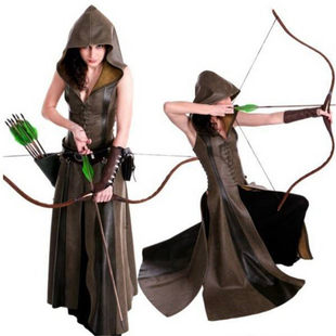 中世纪女武士装 warrior女 wish长皮衣Women medieval 跨境新品