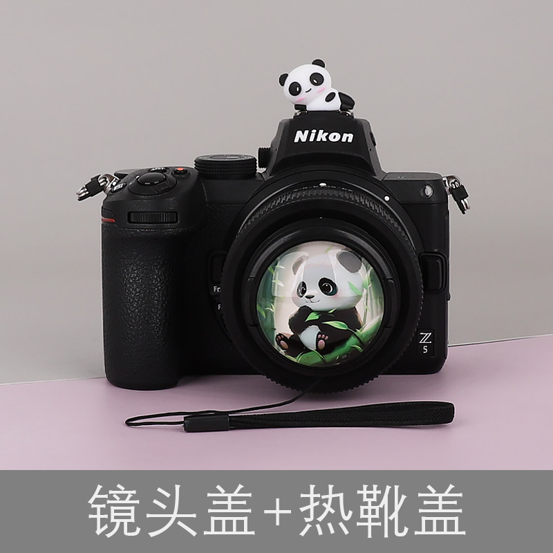 小熊猫 憨萌 相机镜头盖卡通热靴盖适用索尼富士微单尼康单反佳能 - 实物图