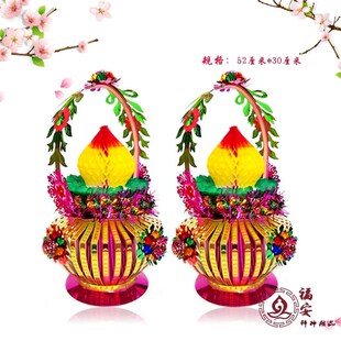 中秋纸塔材料天公五层2021摆件潮州家用新款拜神拜Y佛清心塔金纸