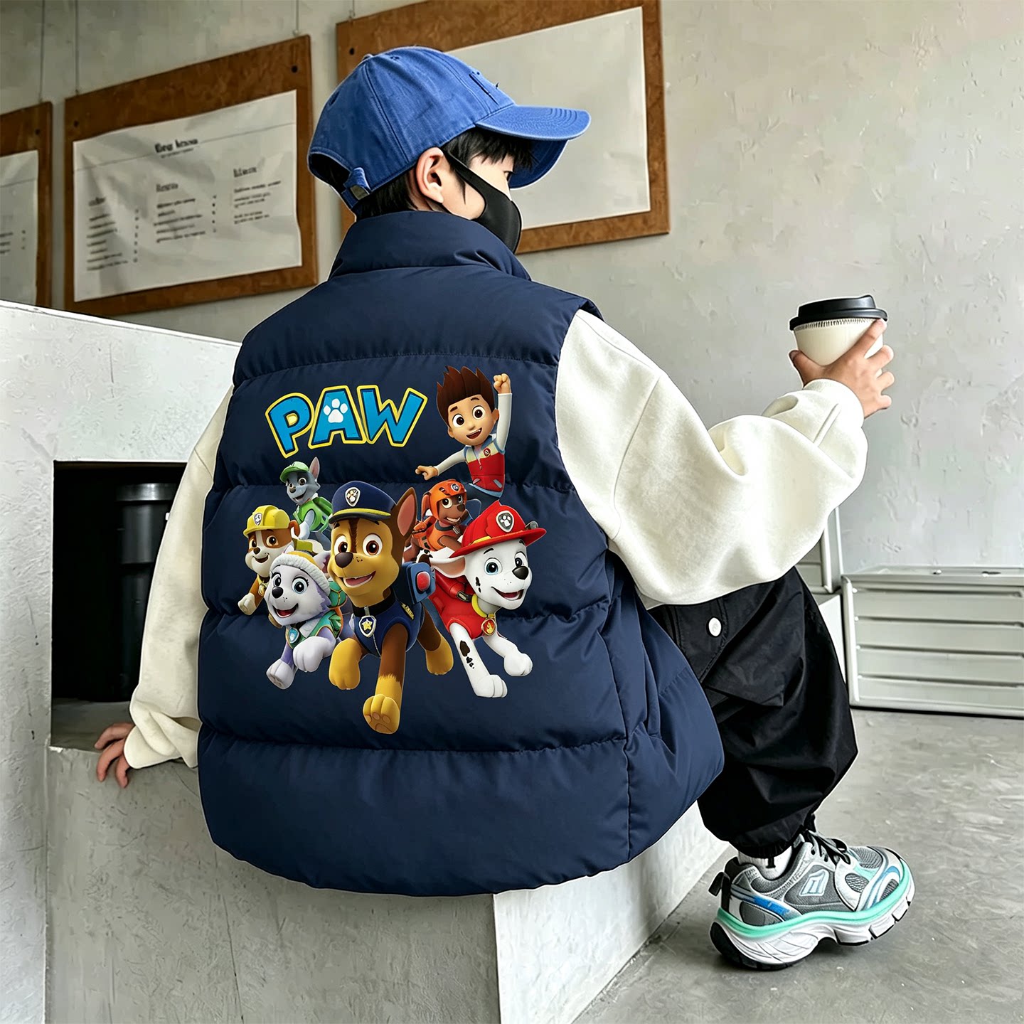 汪汪队男童羽绒棉马甲儿童背心