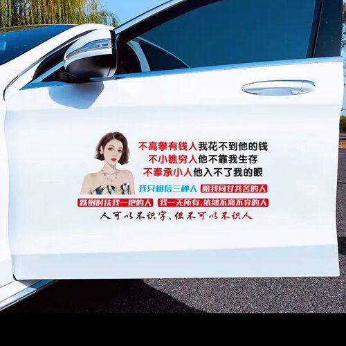 新款网红潮流车贴不高攀贴纸车门后挡风玻璃保险遮挡划痕挂号贴画
