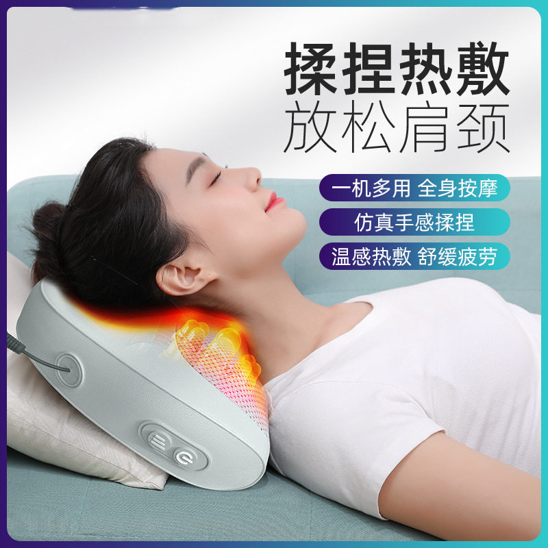 多功能颈椎按摩器背部腰部肩膀家用按摩枕全身加热揉捏靠垫按摩仪