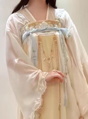 珍珠挂饰长流苏压襟长一色汉服装饰物挂件复古清新配饰吊坠多层