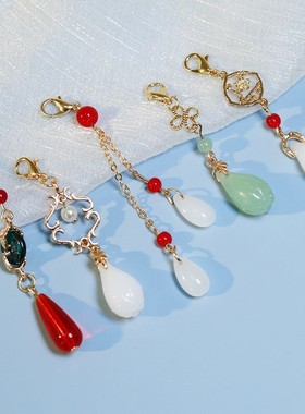 吊坠古风民族风配件坠子单坠桃木发簪步摇手工半成品流苏diy饰品