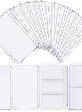 A5 A6 A7 Color 6PCS Binder Pockets Binder Zipper Folders for