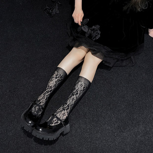 girl lace mid length stockings sweet Lolita calf socks小腿袜