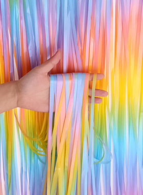 birthday party rain curtain background decoration 生日雨丝帘