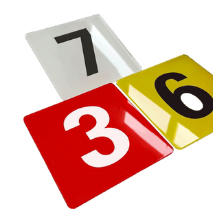 亚克力数字方形号码标识牌防水英文字母幼儿园直播活动编号比赛餐桌台序号楼层门分类大小号标签自粘定制