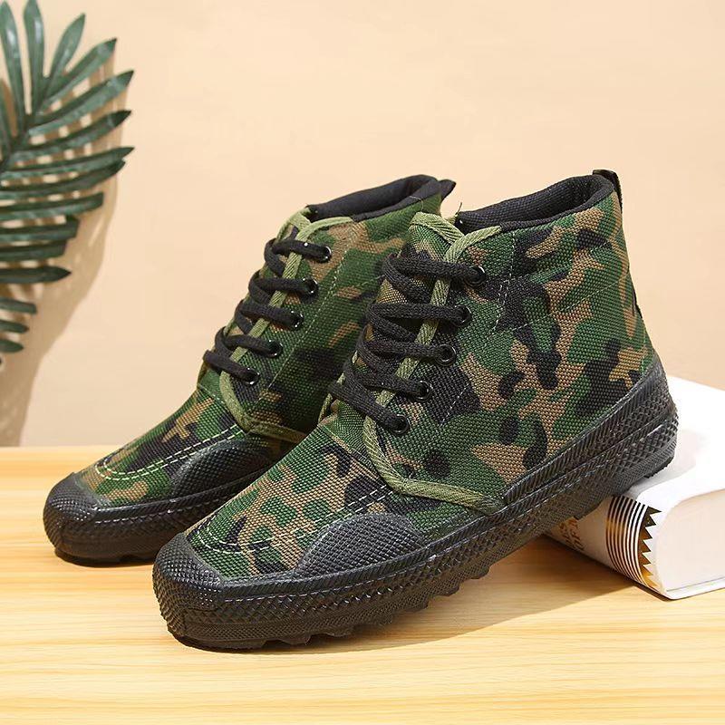 解放鞋男胶鞋工作鞋高低帮迷彩鞋作训鞋劳保鞋防滑胶鞋学生军训鞋