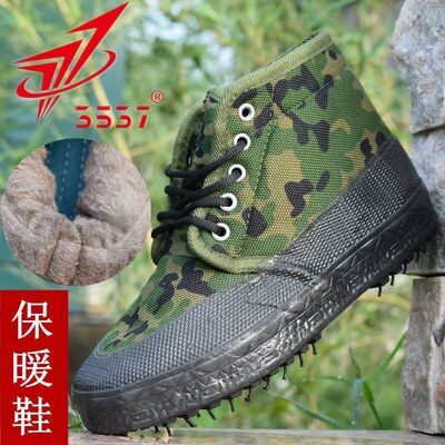 3539正品加绒加厚3537解放鞋男高帮黄胶鞋秋冬季劳保工作棉鞋耐磨