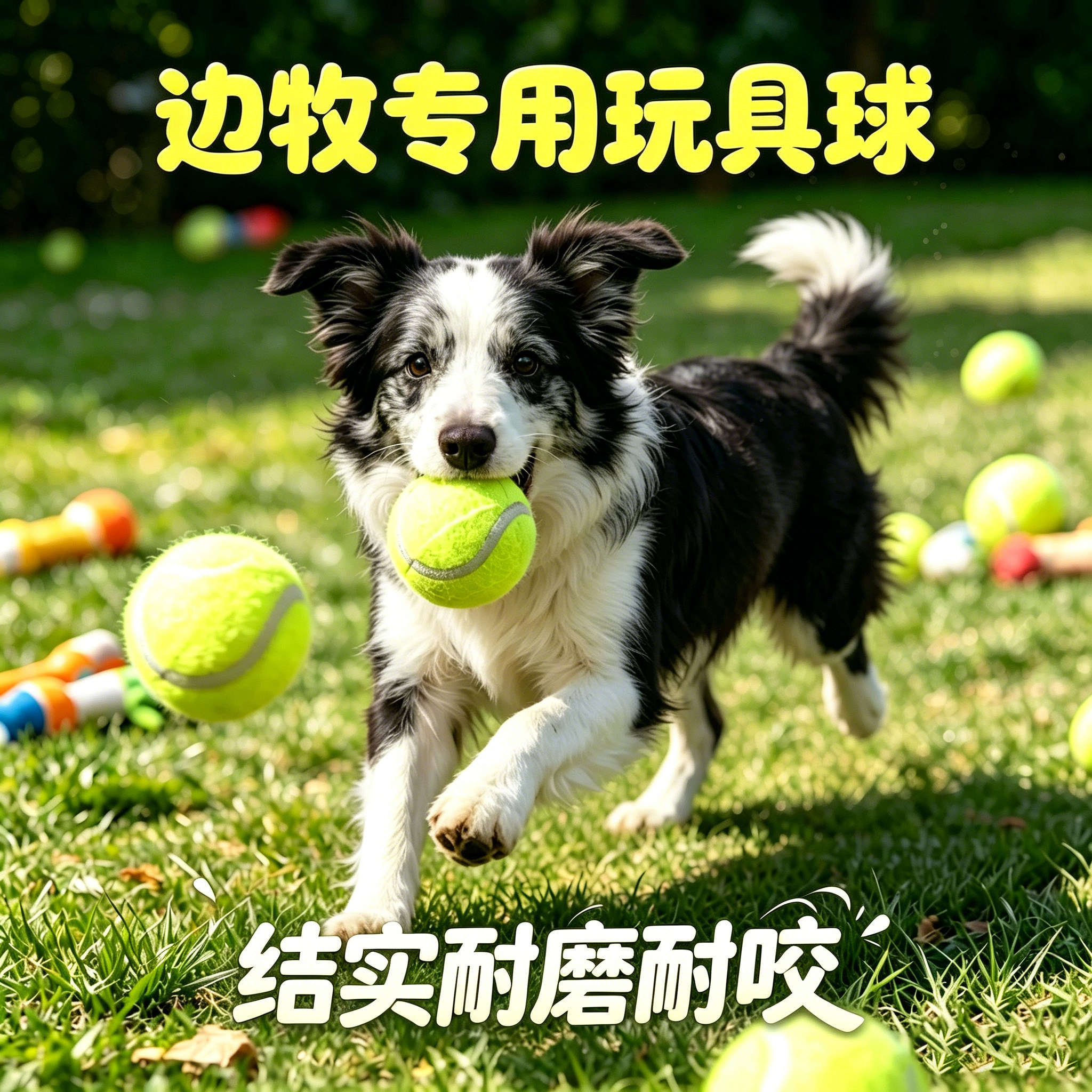 边牧专用狗狗小狗宠物玩具耐咬弹力球网球训练球咬球顶球解闷神器