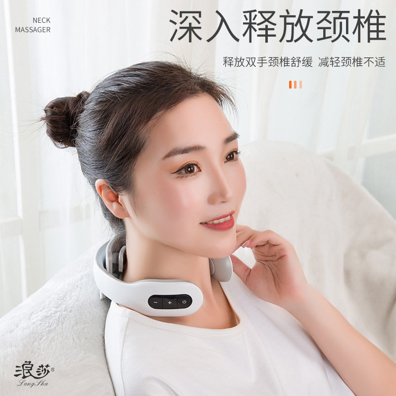 颈椎按摩器颈部按摩仪多功能脊椎脖子肩颈热敷劲椎护颈仪家用