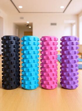 EVA实心大狼牙瑜伽柱45x14CM泡沫滚轴肌肉放松按摩滚轮健身狼牙棒