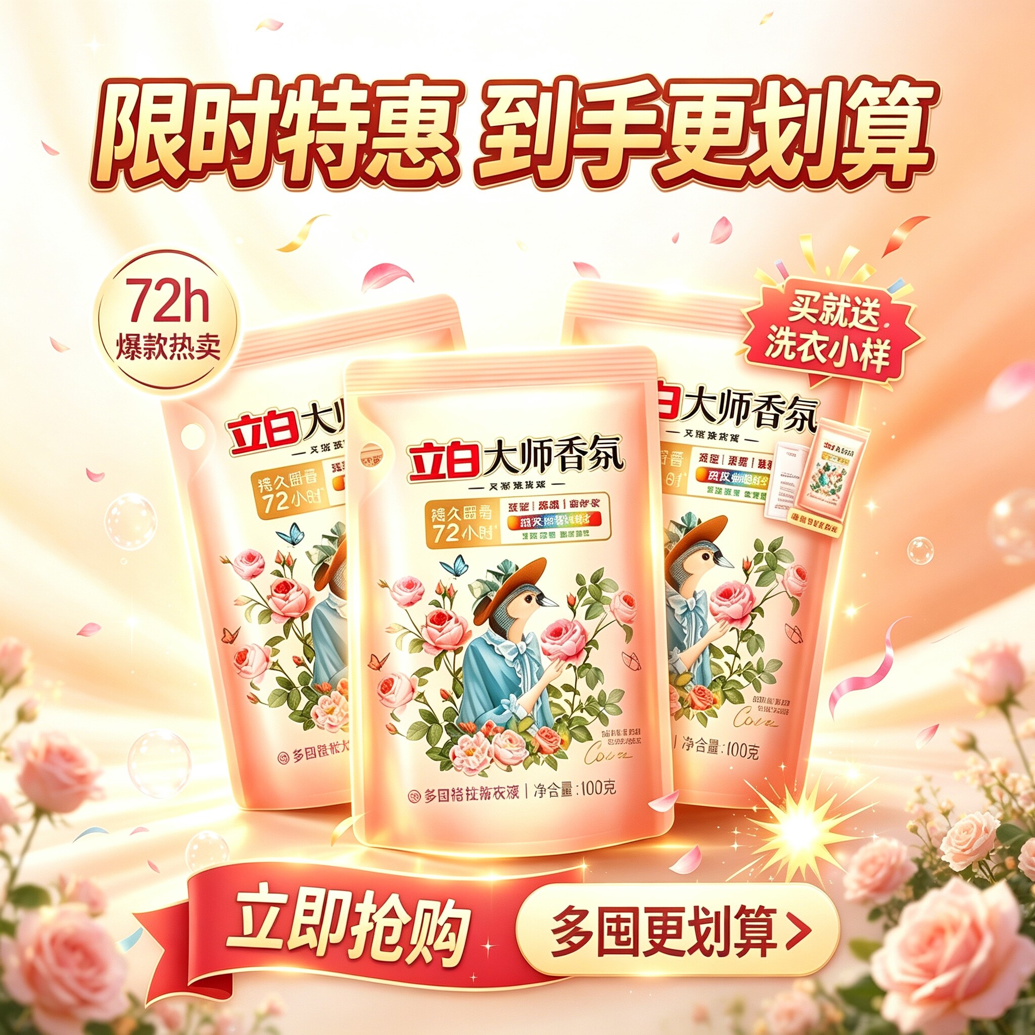 立白香氛大师洗衣液家用实惠装柔顺低泡易漂护色护衣持久留香正品