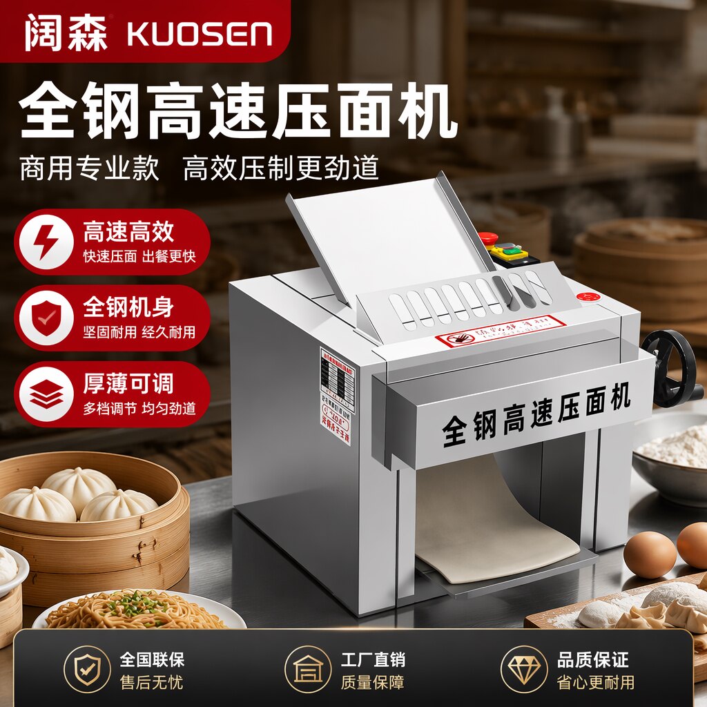 台式压面机商用全自动包子店馒头面馆静音高速小型全钢专用揉面机
