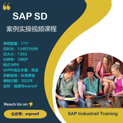 SAP S4 HANA SD模块案例实操视频课程 1080P高清MP4 标准美音2022