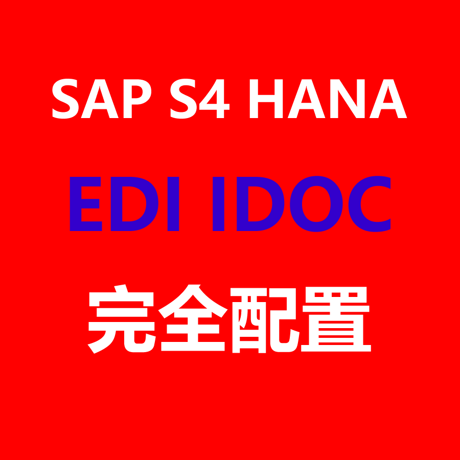 SAP S4H EDI IDOC视频课程配置手册指南步骤开发实战实例汇总大全