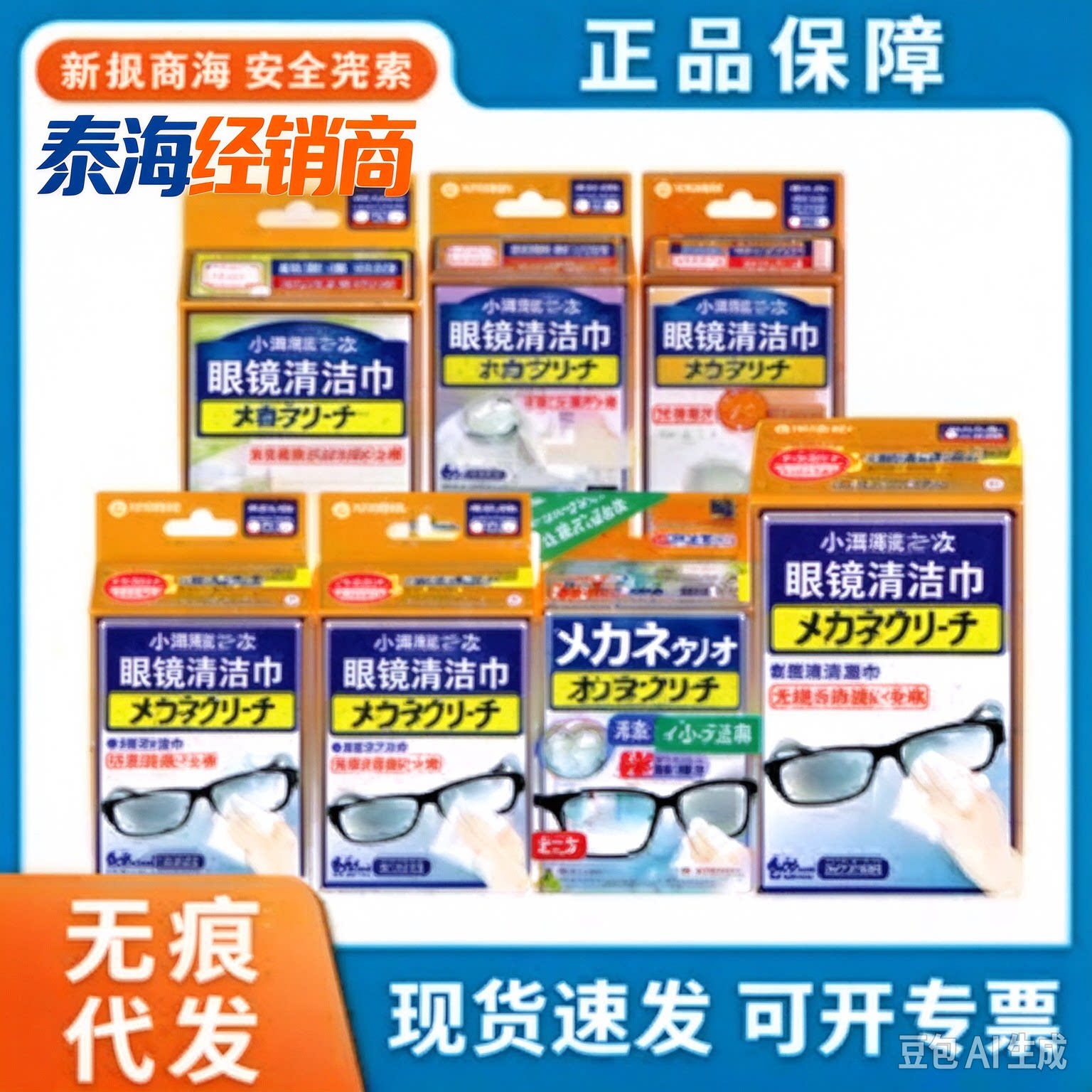日本小林眼镜清洁纸酒精棉片一次性湿纸巾小包擦眼镜纸衣物纸
