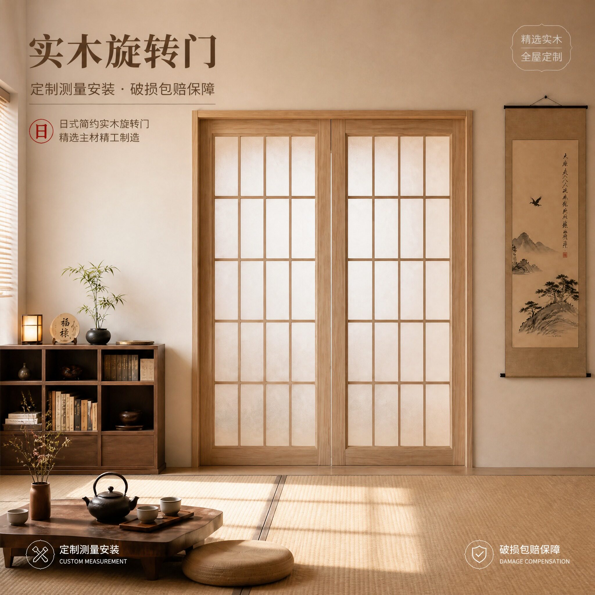 定制隐形门中轴360度旋转门实木转轴门客厅阳台室内隔断门偏轴门