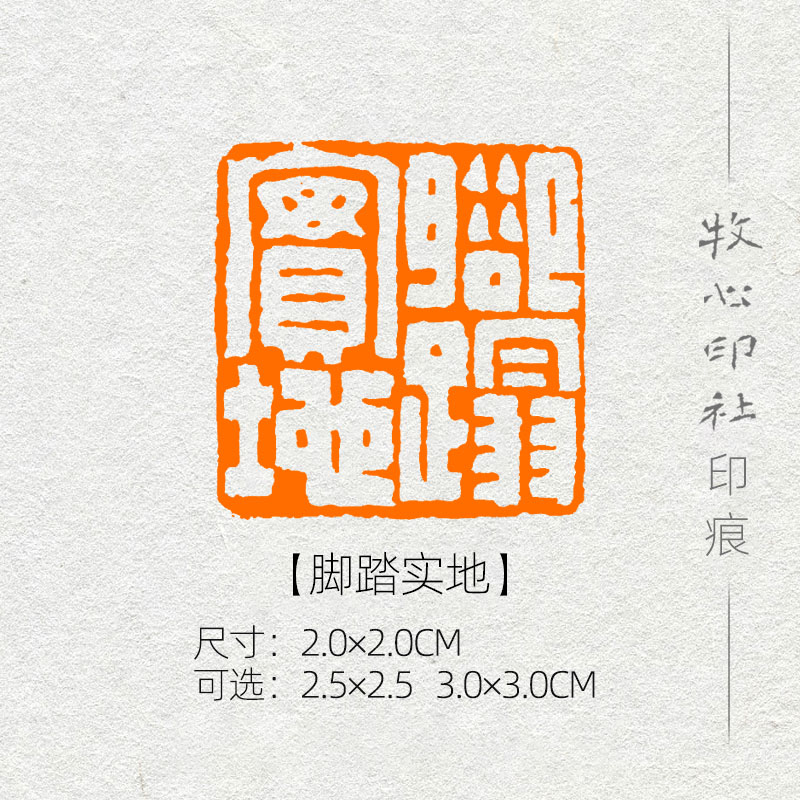 脚踏实地 满白文风格国展专用篆刻书法闲章书画成品章压角骑缝章