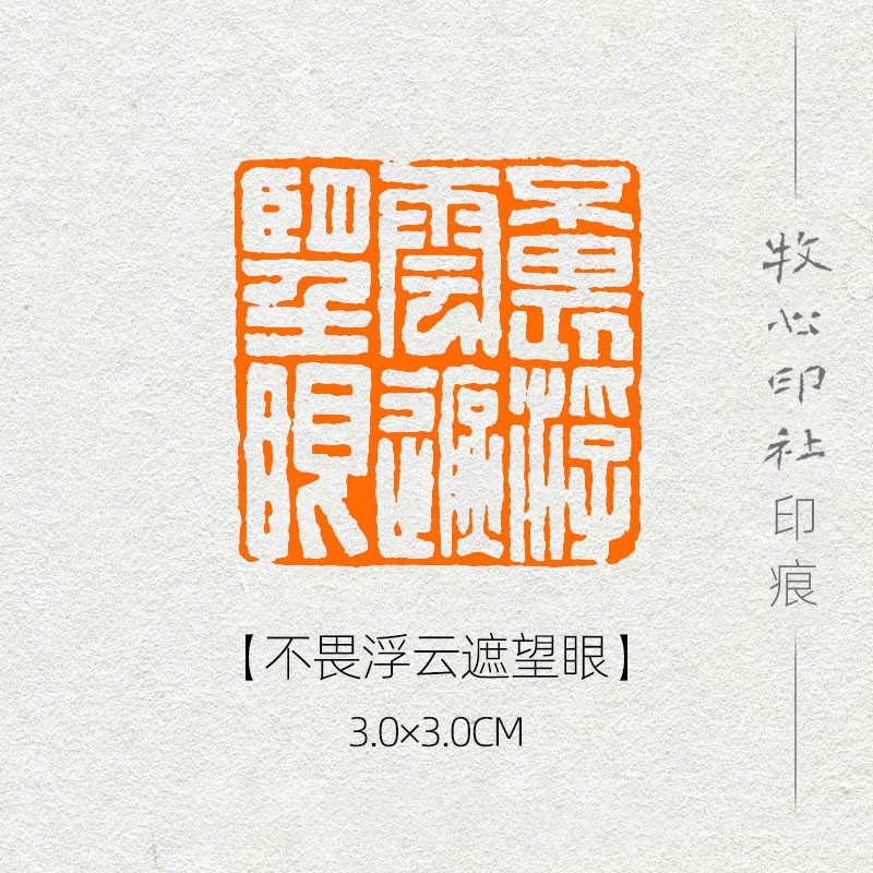 不畏浮云遮望眼 满白文手工篆刻印章书画书法压角章国画成品闲章