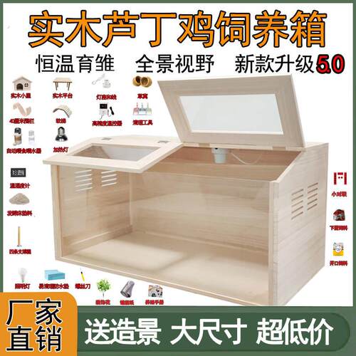 芦丁鸡专用饲养箱实木宠物笼子育雏养殖恒温卢丁仓鼠屋大房子鸡窝