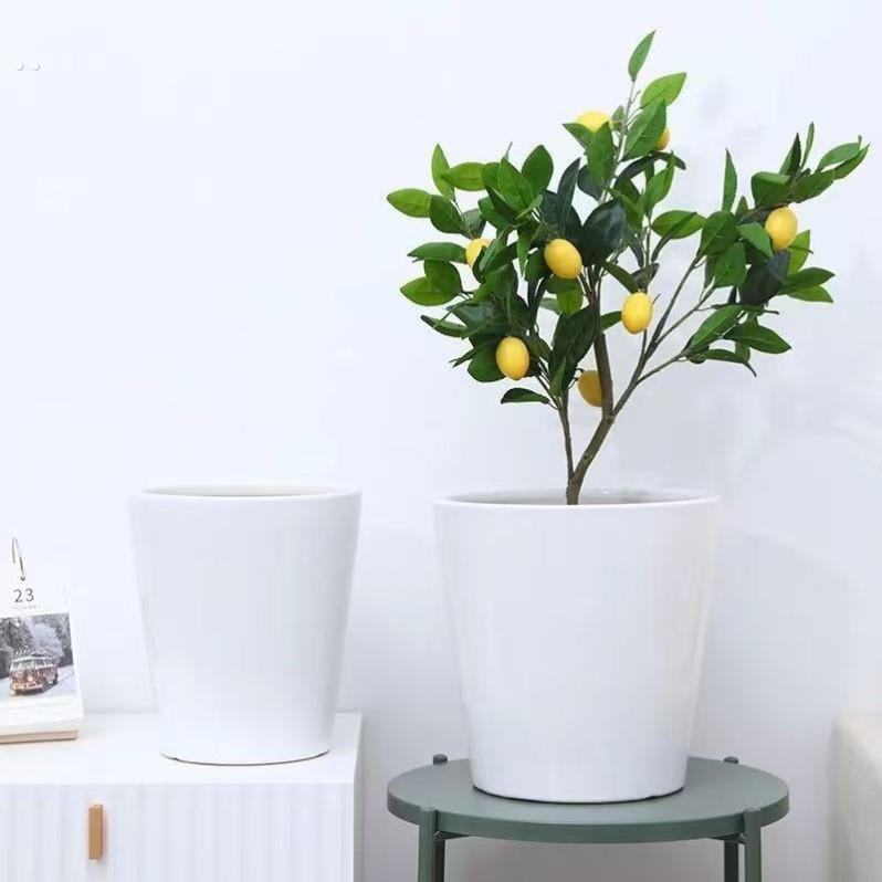 花盆陶瓷大直径超大30厘米或更多的创意简单的欧洲地面盆栽植物托