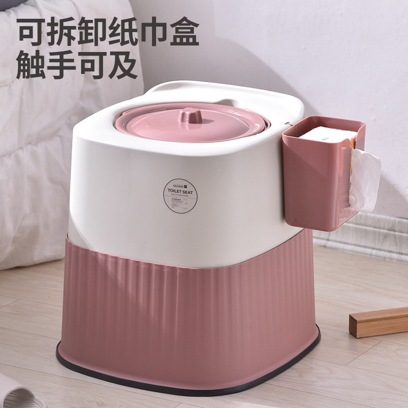 老年人家用移动马桶孕妇坐便器可折叠便盆老人室内便携式起夜尿桶