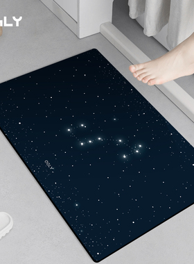 OGLY硅藻泥浴室地垫吸水防滑轻奢高级感法式浪漫家用脚垫厕所软垫