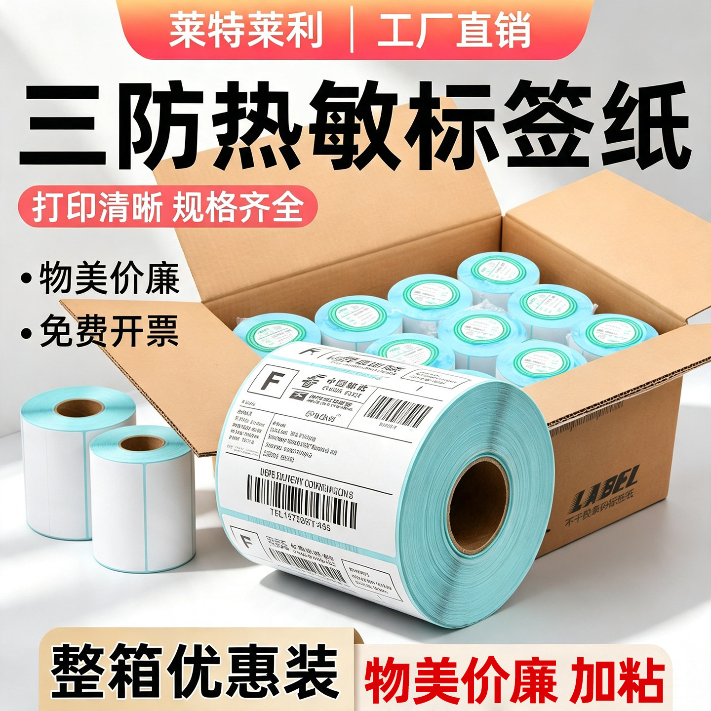 【莱特莱利】三防热敏标签纸整箱